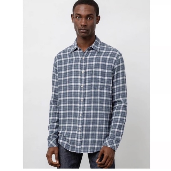 Rails Tops - Rails Lennox Plaid Button Up Shirt In Navy White size small